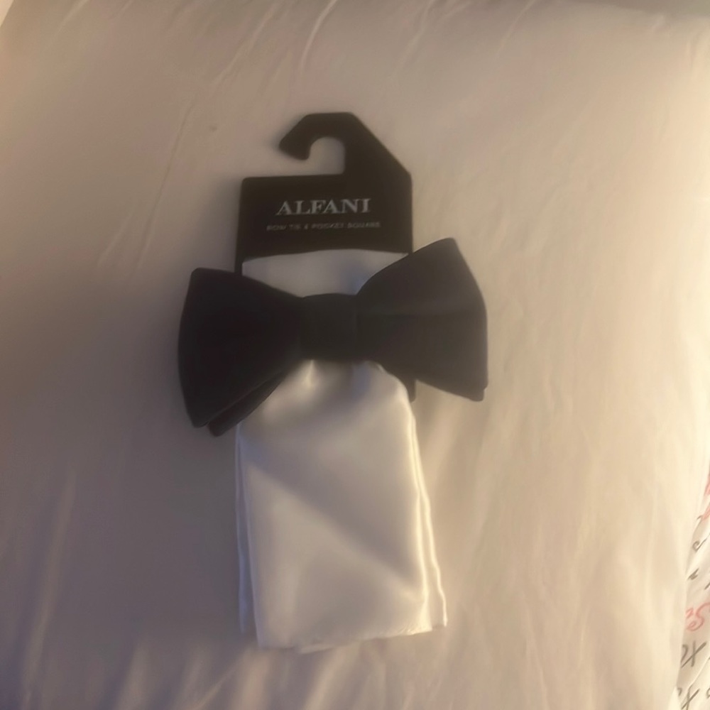 Bow tie,pocket square.dark blue